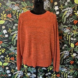 Madewell Elliston Crop Pullover Sweater in Heather Brick